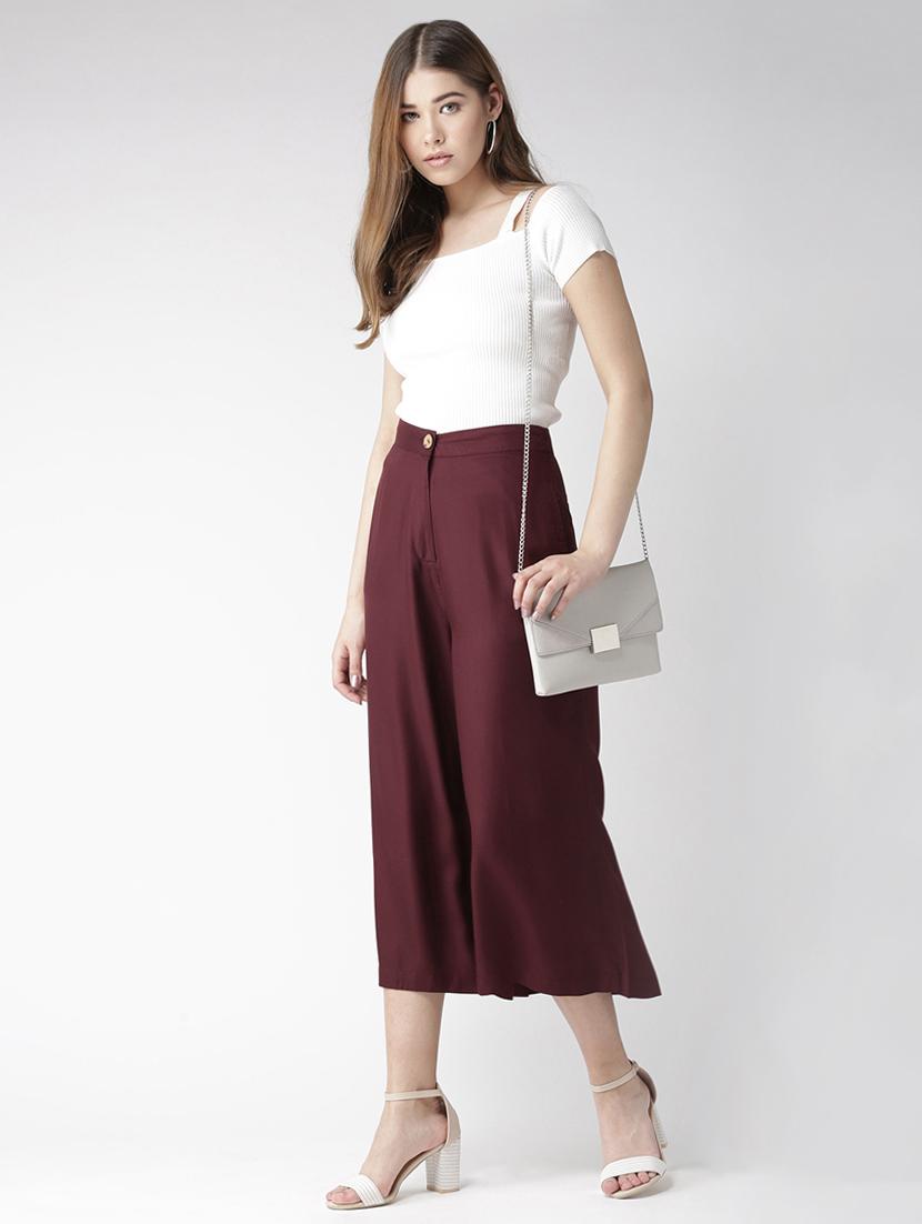button detail wide leg culottes - 16065519 - Zoom Image - 4