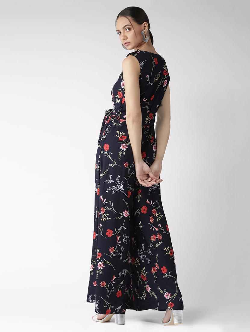 tie-knot floral flared jumpsuit - 16065546 - Zoom Image - 4