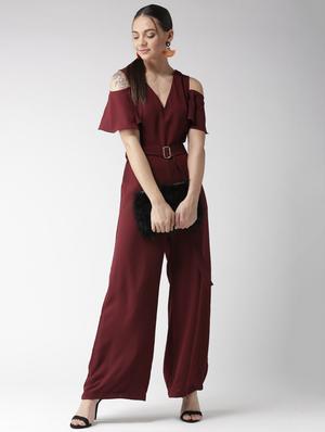 wide leg cold shoulder jumpsuit - 16065550 - Standard Image - 4
