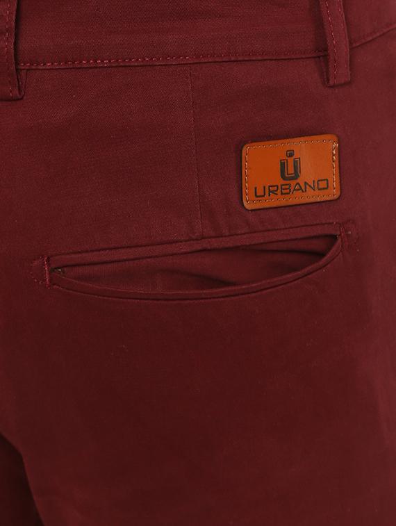 maroon solid chinos - 16065807 - Zoom Image - 4