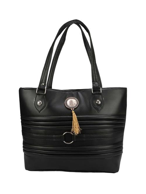 black leatherette (pu) regular handbag - 16067116 - Standard Image - 1