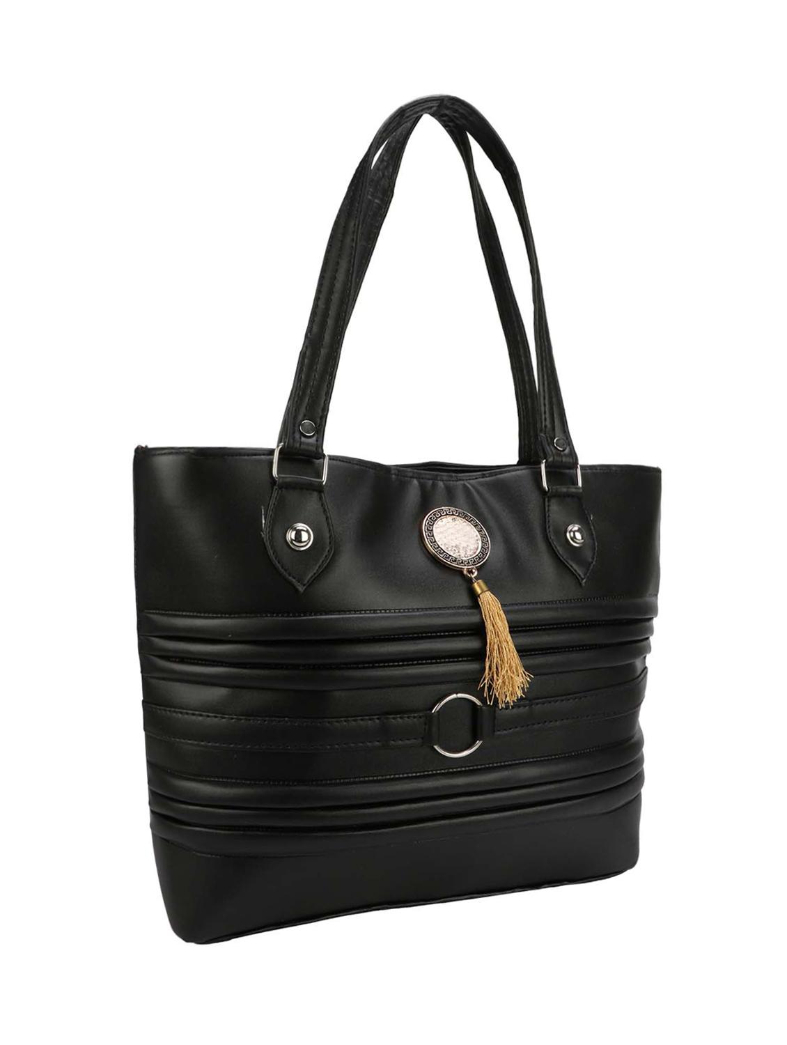 black leatherette (pu) regular handbag - 16067116 - Zoom Image - 4