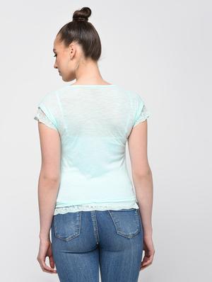 lace trim cap sleeved top - 16072352 - Standard Image - 4