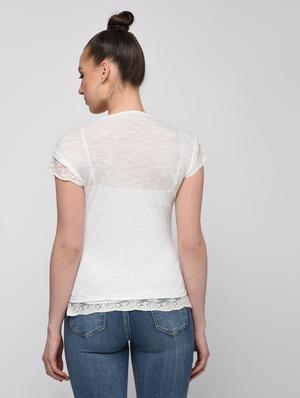 lace trim cap sleeved top - 16072354 - Standard Image - 4