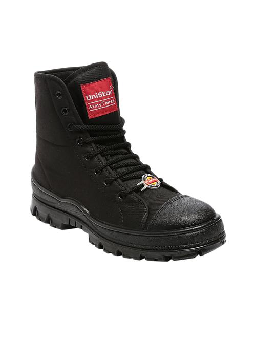 black canvas high ankle boots - 16077530 - Standard Image - 1