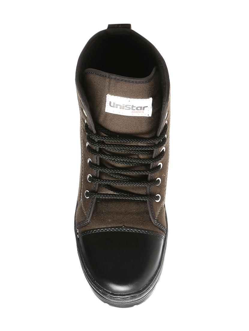 brown canvas high ankle boots - 16077533 - Zoom Image - 4