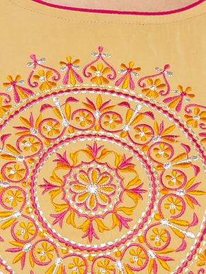 embroidery motif straight kurta - 16077944 - Standard Image - 4
