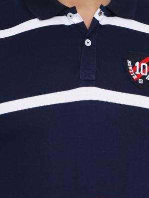 navy blue striped polo t-shirt - 16078030 - Standard Image - 4