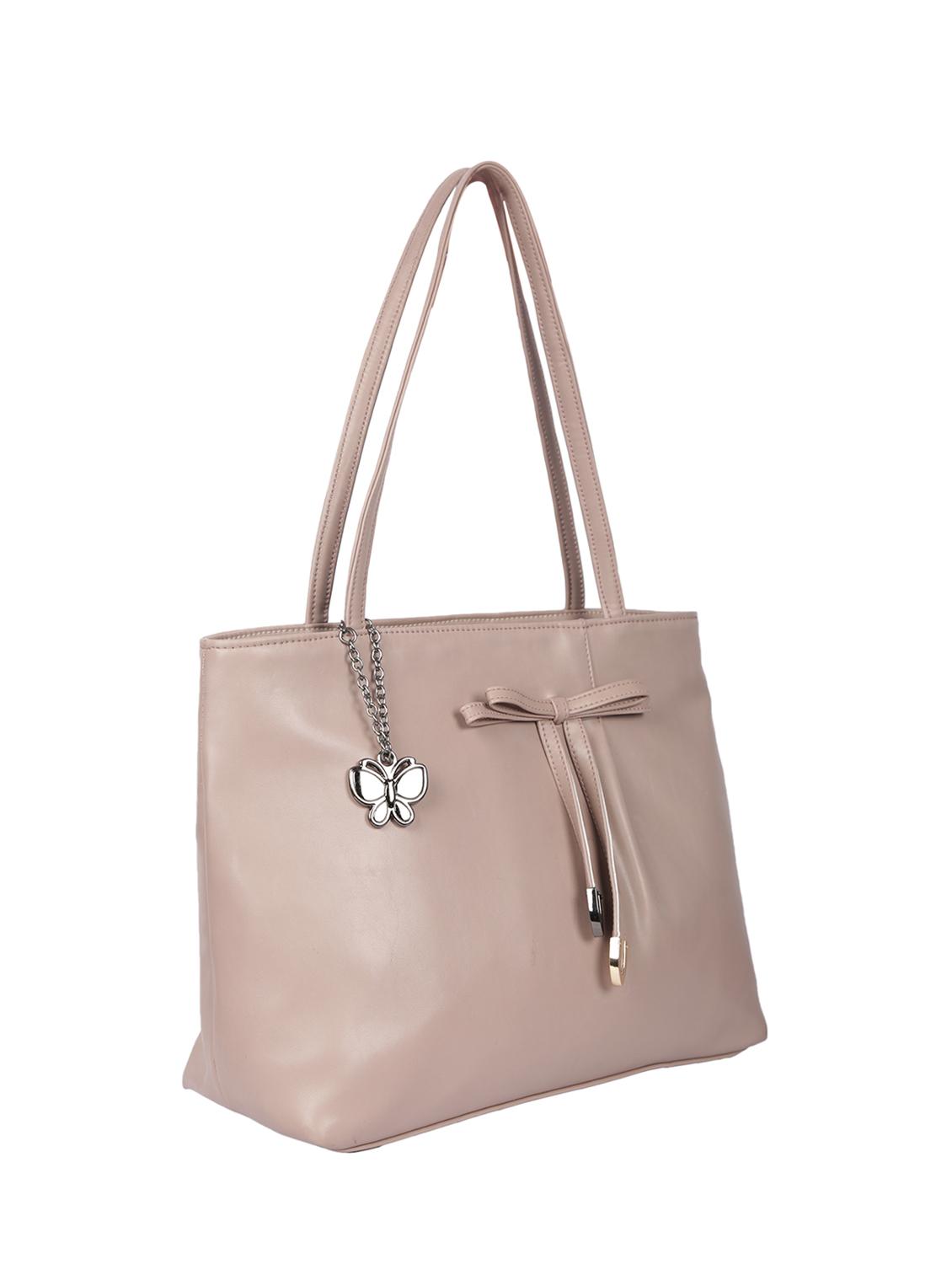beige leatherette (pu) regular handbag - 16078166 - Zoom Image - 4