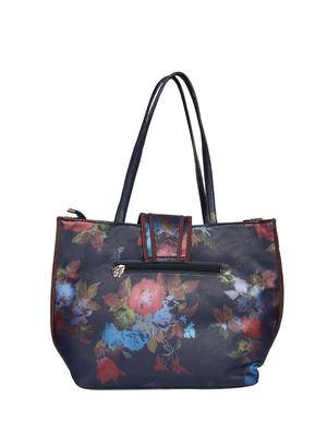 blue leatherette (pu) regular handbag - 16078193 - Standard Image - 4