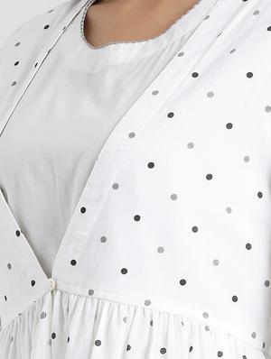 Polka dot flared kurta - 16080654 - Standard Image - 4