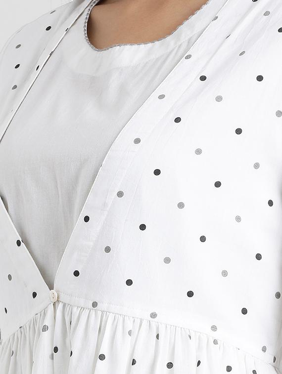 Polka dot flared kurta - 16080654 - Zoom Image - 4