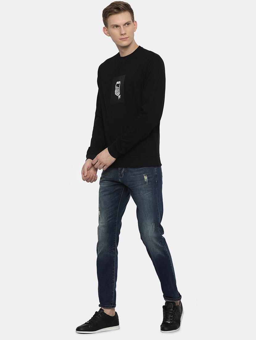 black chest print sweatshirt - 16082171 - Zoom Image - 4