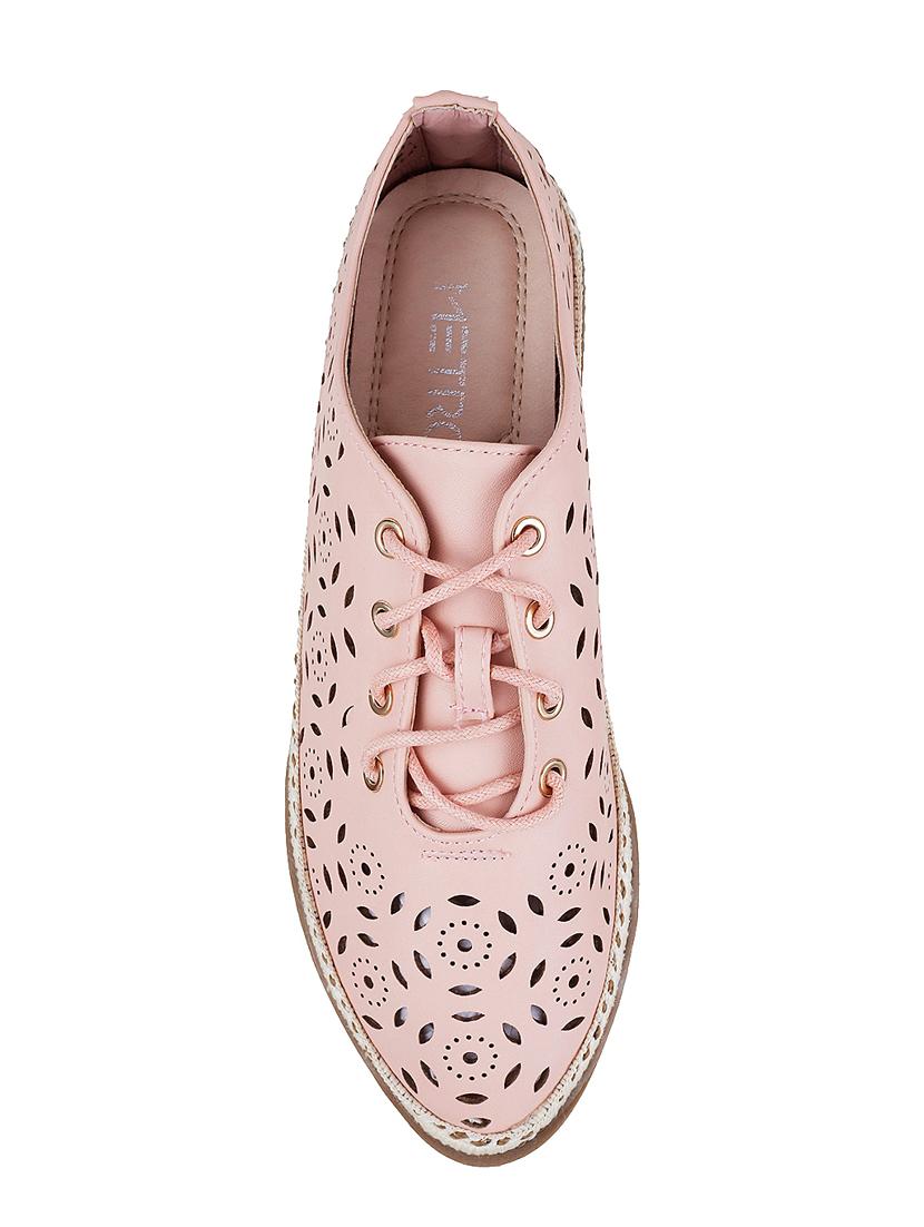 pink leather laceup casual shoes - 16082749 - Zoom Image - 4