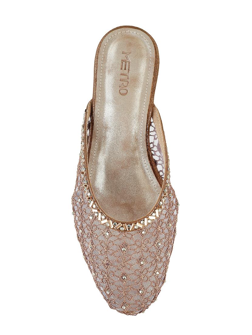 gold slip on mules - 16084289 - Zoom Image - 4