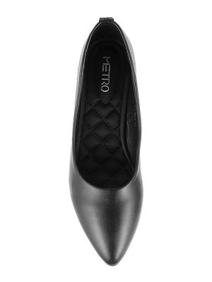 black leatherette slip on pumps - 16084596 - Standard Image - 4