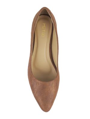 tan leatherette slip on pumps - 16084597 - Standard Image - 4