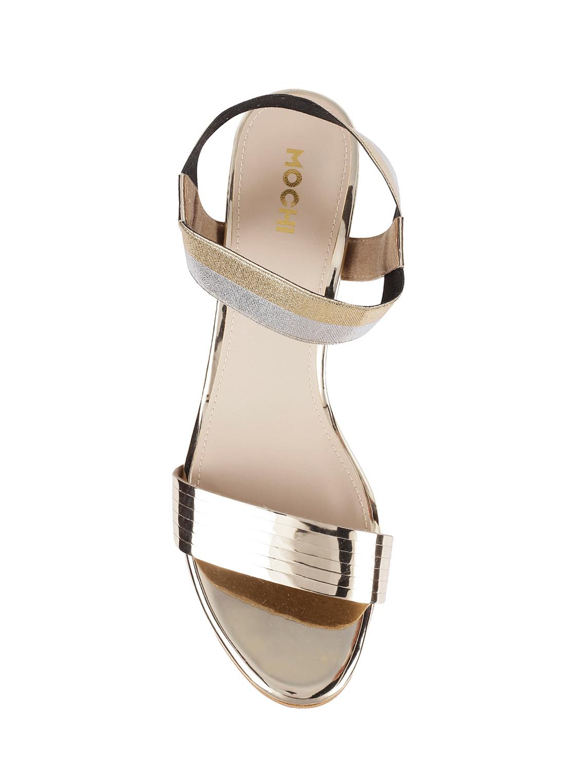 gold patent leather back strap sandals - 16084710 - Zoom Image - 4