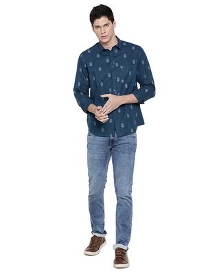 blue printed casual shirt - 16086869 - Standard Image - 4