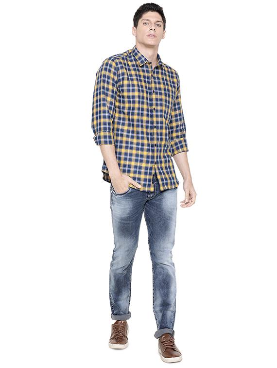 blue checkered casual shirt - 16086876 - Zoom Image - 4