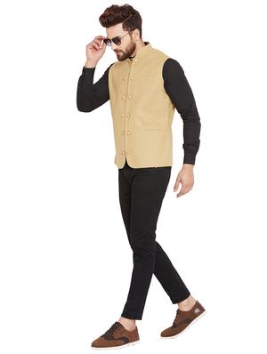 beige cotton nehru jacket - 16087054 - Standard Image - 4