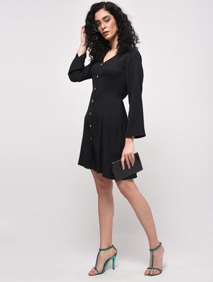 tie back button up a-line dress - 16087383 - Standard Image - 4