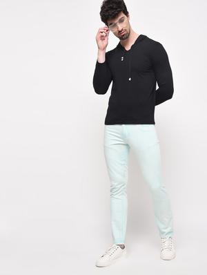 black solid hooded t-shirt - 16088700 - Standard Image - 4
