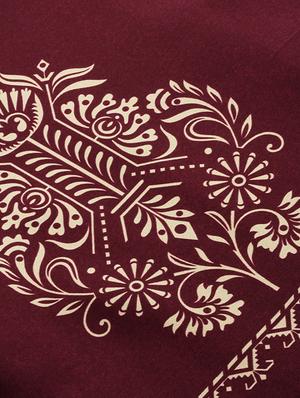 Maroon Printed straight kurta - 16088991 - Standard Image - 4