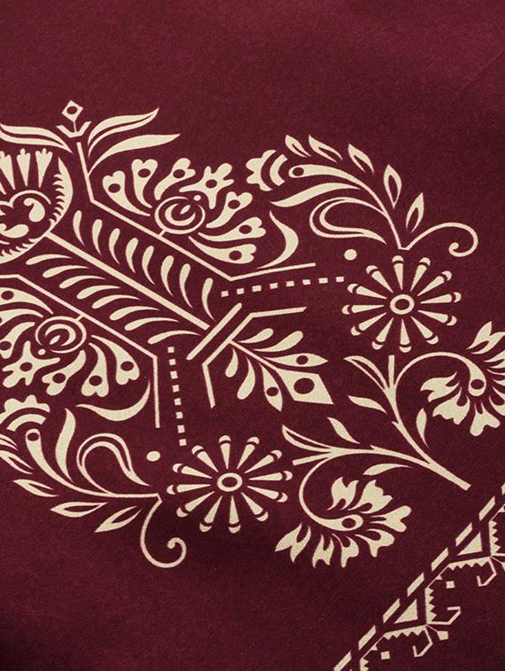 Maroon Printed straight kurta - 16088991 - Zoom Image - 4