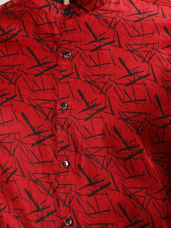 red printed casual shirt - 16089606 - Zoom Image - 4