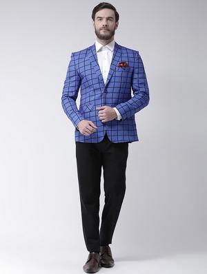 blue checkered casual blazer - 16089787 - Standard Image - 4