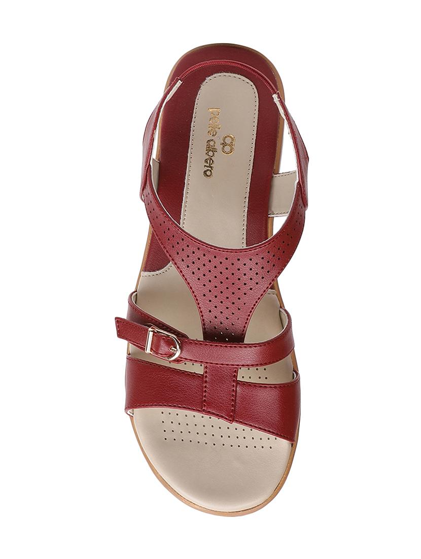 maroon back strap wedges - 16092478 - Zoom Image - 4