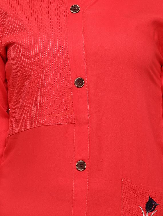 embroidered solid straight kurta - 16092482 - Zoom Image - 4