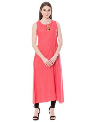 Solid a-line kurta with conversational jacket - 16093079 - Standard Image - 4