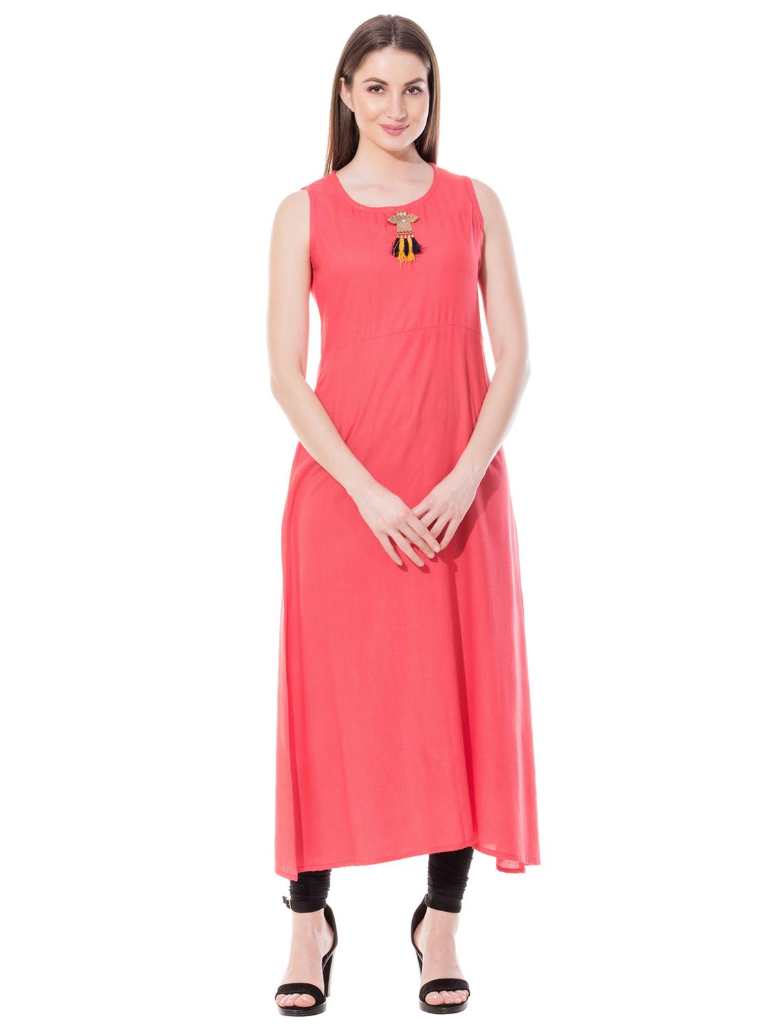 Solid a-line kurta with conversational jacket - 16093079 - Zoom Image - 4