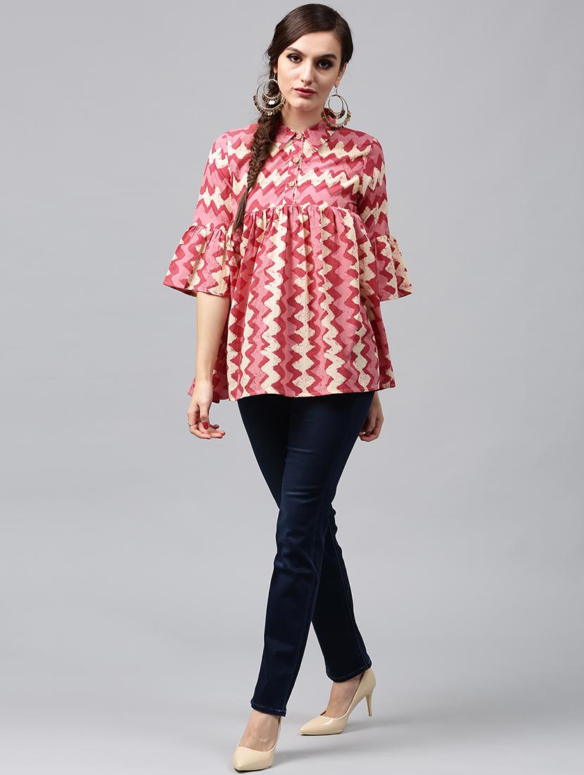 chevron gathered tunic - 16094169 - Zoom Image - 4