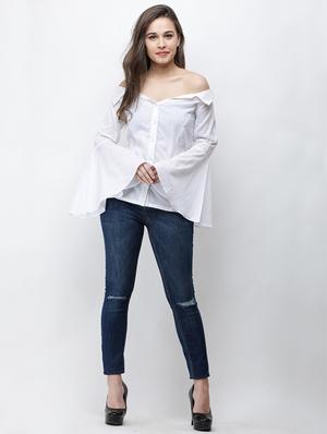 bell sleeved off shoulder shirt - 16095272 - Standard Image - 4