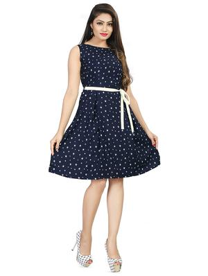tie knot front a-line dress - 16095305 - Standard Image - 4