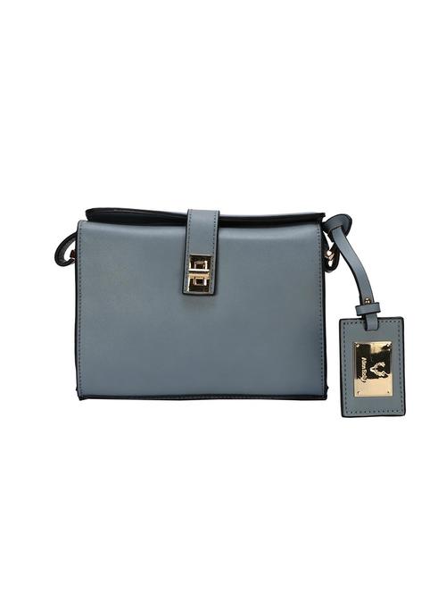 blue leatherette (pu) regular sling bag - 16095732 - Very Small Image - 1
