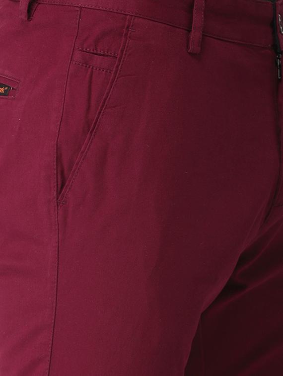 red cotton chinos casual trousers - 16095947 - Zoom Image - 4