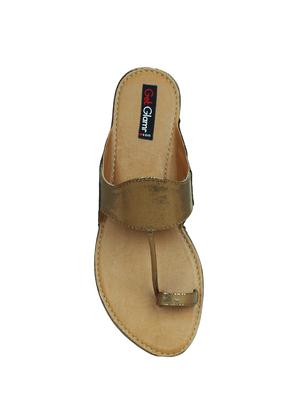 copper faux leather ethnic kolhapuris - 16096014 - Standard Image - 4