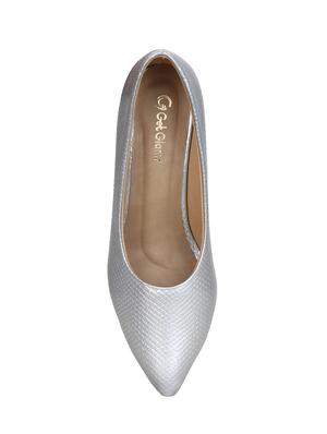silver faux leather slip on pumps - 16096021 - Standard Image - 4