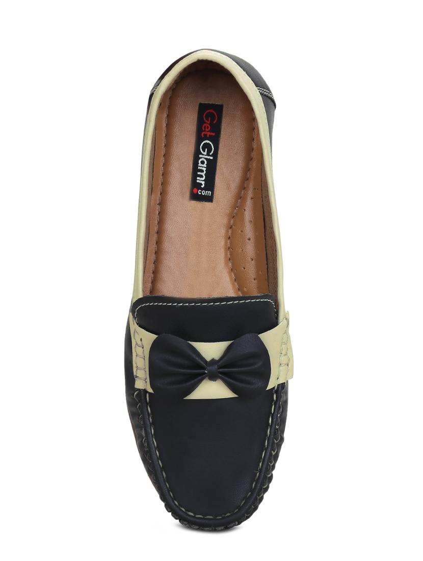 black faux leather slip on loafers - 16096038 - Zoom Image - 4