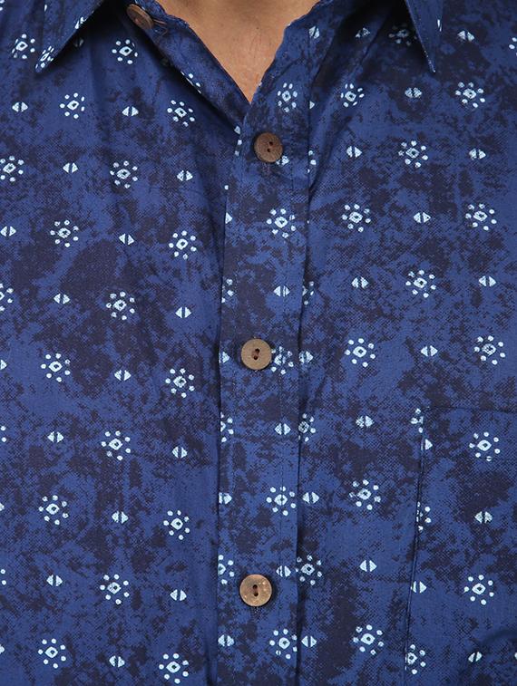 blue printed casual shirt - 16098795 - Zoom Image - 4