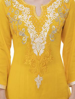 embroidered straight kurta - 16099111 - Standard Image - 4
