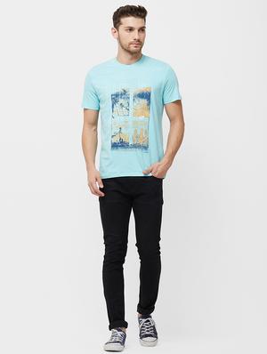 blue front print t-shirt - 16100011 - Standard Image - 4
