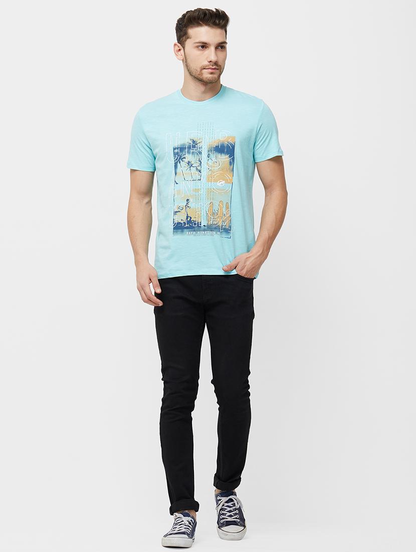 blue front print t-shirt - 16100011 - Zoom Image - 4