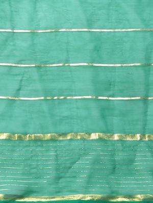 striped foil printed saree with blouse - 16103397 - Standard Image - 4