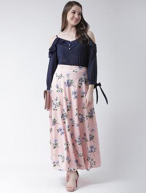 high rise floral long skirt - 16103443 - Standard Image - 4