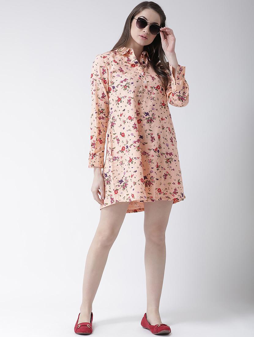 gathered back floral a-line dress - 16103444 - Zoom Image - 4